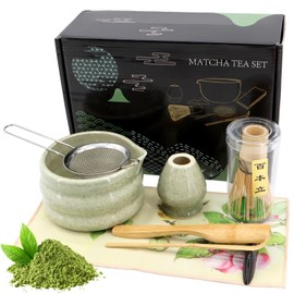 ZYNERY 8 Pcs Matcha Whisk Set, Matcha Kit for Ceremony with Whisk and Bowl, Matcha Spoon, Whisk Holder for Traditional Japanese Tea Lover