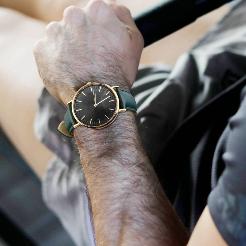 WOCCI 20mm Vintage Leather Watch Strap with Silver Buckle, Replacement