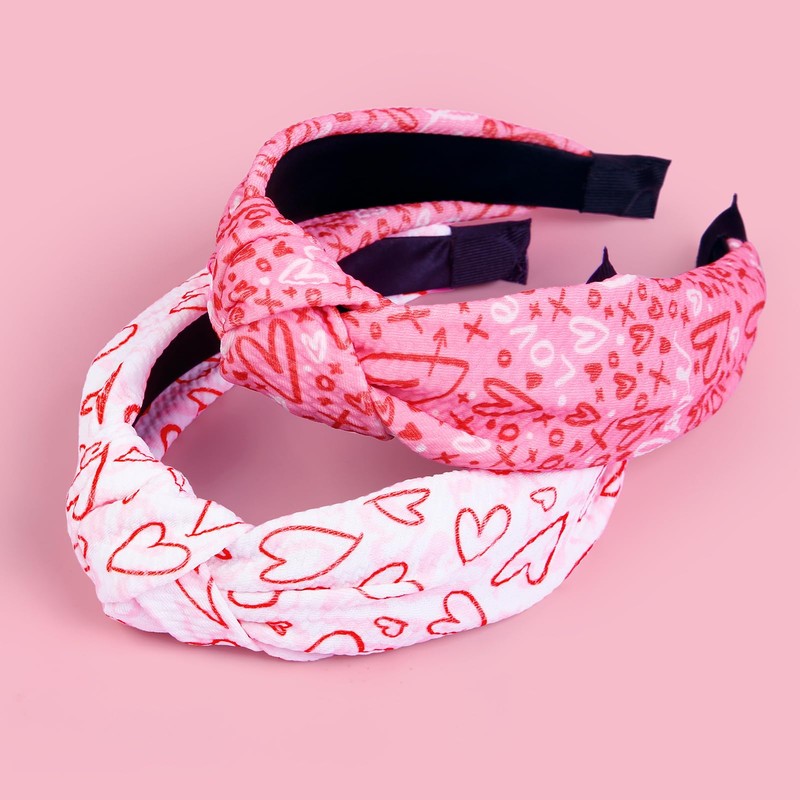 Huachi 2 Packs Valentines Day Headbands for Women Girls Sweet