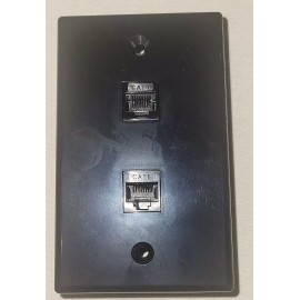 Buyer's Choice 10 New Ethernet Wall Plate CAT6 2-Port RJ45 Single Gang Network Female Black