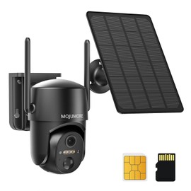 MOJUMORE No WiFi Security Camera, 4G LTE Cellular Security Camera, 4G LTE Outdoor Camera Wireless, 360° Full View, 2K Color Night Vision, Two-Way Talk, Smart Motion Detection, Built-in SIM Card