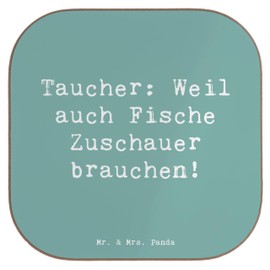 Mr. & Mrs. Panda Drinks Coaster Saying Diving Spectators Gift Fish Glass Coasters Cork Coasters Activity Coaster Wood