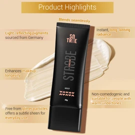 Sotrue Strobe Cream Gold For Face Radiance, Multipurpose Strobe Cream, Dewy Glazed Instant Glow, Highlighter For Face, Boosts Hydration, For All Skin Types, 30G,