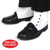 Beistle White Plastic Spats with Black Metal Snap Buttons, Fancy