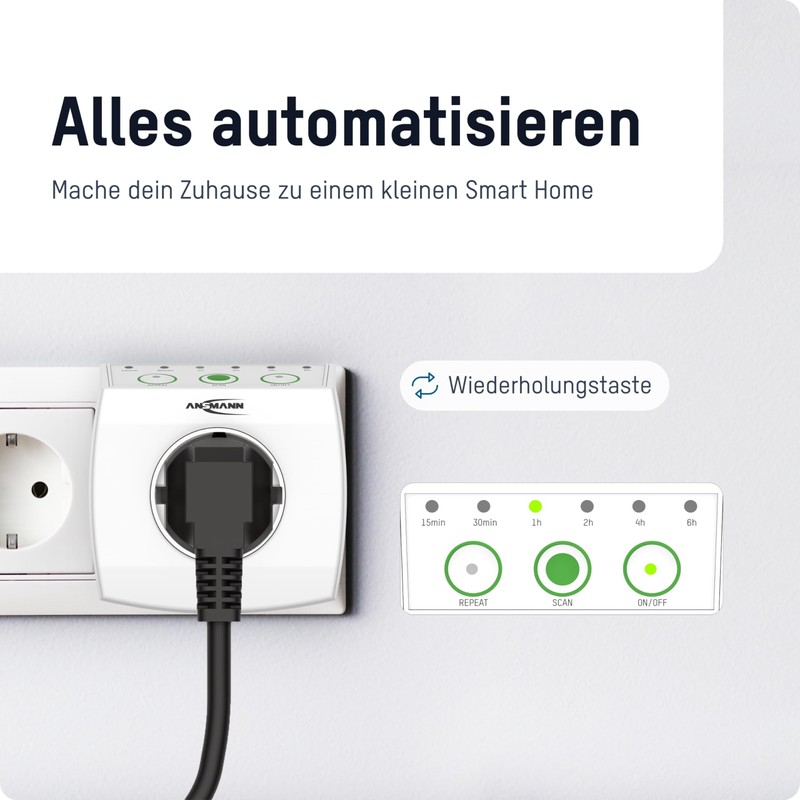 ANSMANN Energy Saving Socket AES1.3 - Timed Timer Socket to