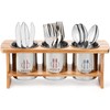 Lyellfe Silverware Holder for Countertop, Stainless Steel Cutlery Utensil Organizer