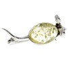 Baltic Amber Sterling Silver Mouse Brooch Pin 4107, Sterling Silver,