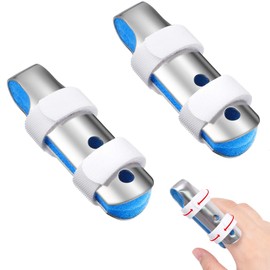 BEHONA Finger Splint, Aluminium Alloy Finger Support Brace Finger Stabilizer for Broken Fingers Straightening Arthritis Knuckle Immobilization (2, Blue, Medium)
