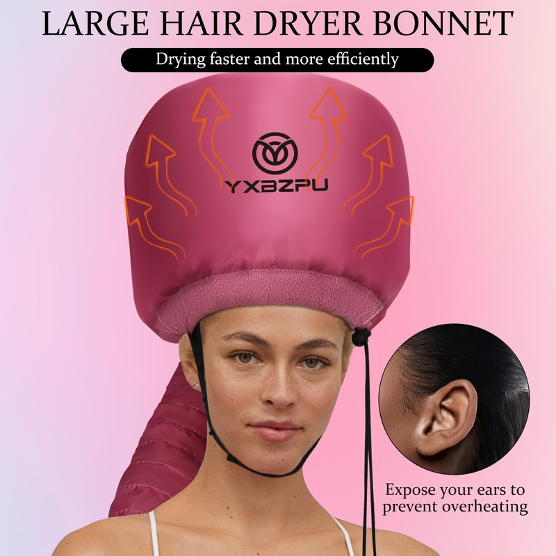 Hooded Hair Dryer Attachment, Hair Dryer Caps for Curly, Speeds