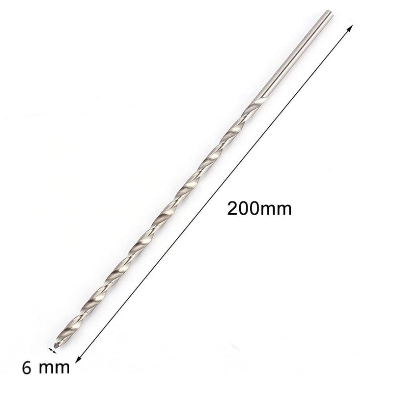 Spiral Drill Bit 6 mm, HSS Extra Long 200 mm