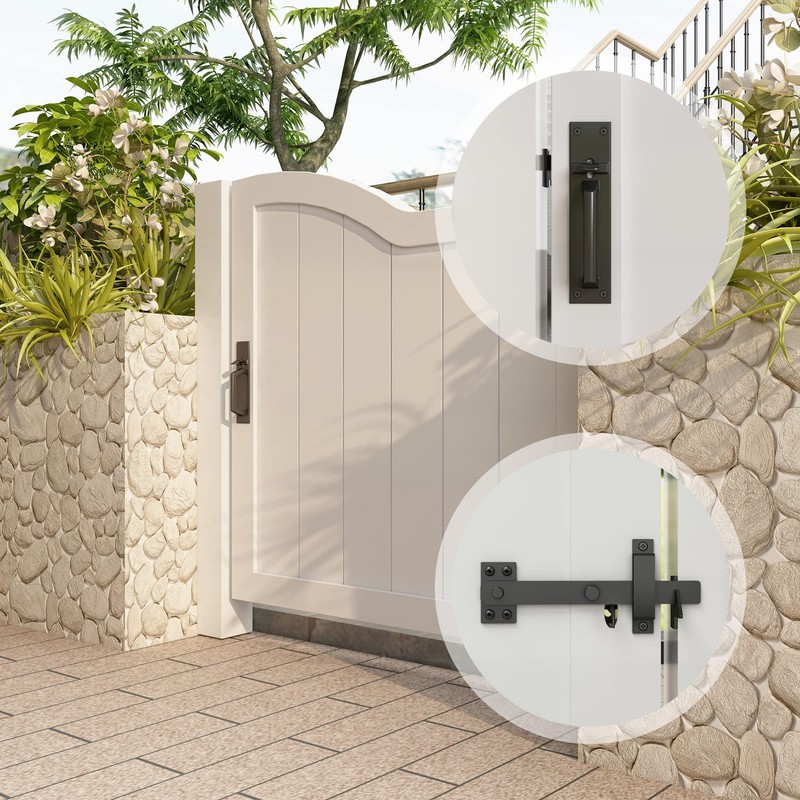 Sdstone Gate Latch Heavy Duty for Wooden Fence，Aluminum Two Sided