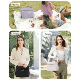 HOMESPON Insulated Lunch Bag for Women Men Adults Waterproof Cool Bag Lunch Box Tote for Picnic Work Beach Camping and Travel（Medium，Brown