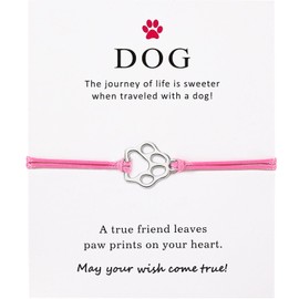 PLwelth Puppy Dog Bracelets for Women & Men - Memorial Gifts for Dog Lovers - Adjustable String, meduim, Alloy, no gemstone