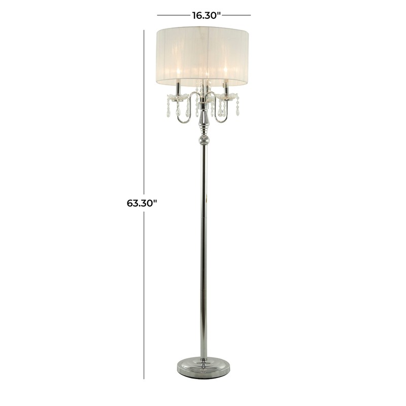Deco 79 Metal Floor Lamp with Dangling Crystals, 16" x
