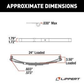 Lippert Replacement 24" Leaf Spring for RV Trailer Suspension System; 1,750 lbs.