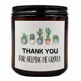 KU-DaYi Thank You for Helping Me Grow Teacher Gifts Scented Candles, Teacher Appreciation Gift Scented Candle, Mentor Leader Coworker Gifts Amber Soy Wax Jar Candle, Retirement Gifts