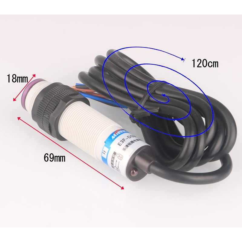 GUUZI 10 cm M18 6-36VDC Diffuse Photoelectric Sensor Optical Three