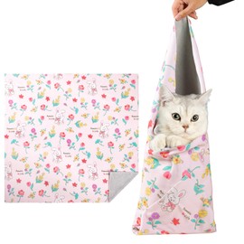 Poochies Sprouts Cat Grooming Wrap（28"X28"）, Anti-Escape Cat Wrap for Grooming, Not Easy to Break Free, Self-Adhesive Cat Swaddle Wrap for Nail Trimming, Cat Burrito Wrap Cat Hair Finishing X-Large