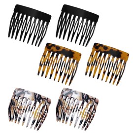 French Hair Side Combs For Women, 6 Pcs Decorative French Twist Combs