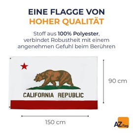 California Flag 150 x 90 cm – California State Flag 90 x 150 cm Fine Polyester – Az Flag