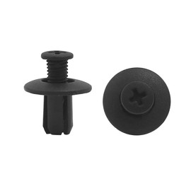 uxcell 20 Pcs Black 8mm Hole Plastic Rivets Fastener Fender Push Pin Clips for Auto Car