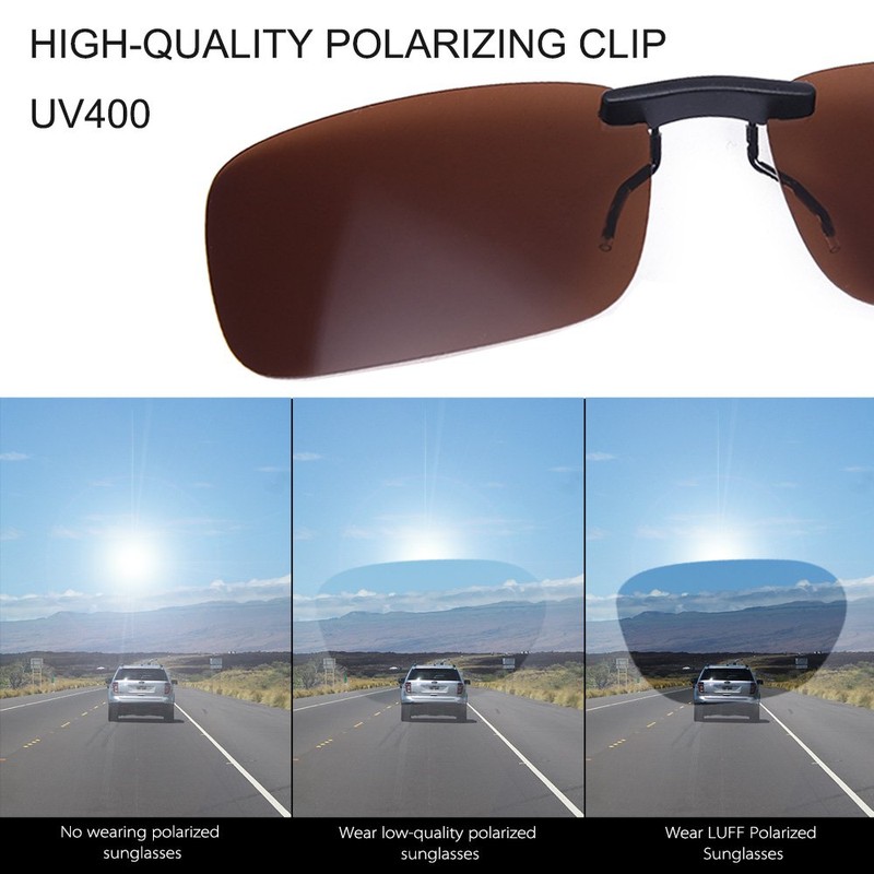 Polarized Unisex Clip on Sunglasses for Myopia Glasses Outdoor/Driving/Fishing
