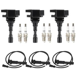 Ignition Coil Pack + Iridium Spark Plugs + Wire for Kia Sorento 2003 2004 2005 2006 3.5L V6, C1445 E596D 5C1435 178-8288 E911 52-1777 IC551 27300-39800 37300-39800 UF-431 4503 UF431 GN10384
