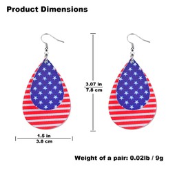 American Flag Earrings for Women 4th of July Patriotic Earrings Cute Teardrop Faux Dangle Earrings