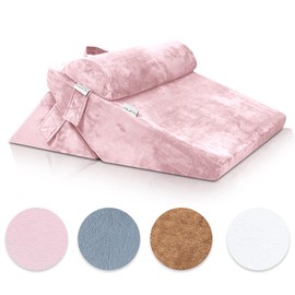 Lunix Replacement Cover for LX6 3pcs Wedge Pillow Set, Foam not Included - Pink Plush
