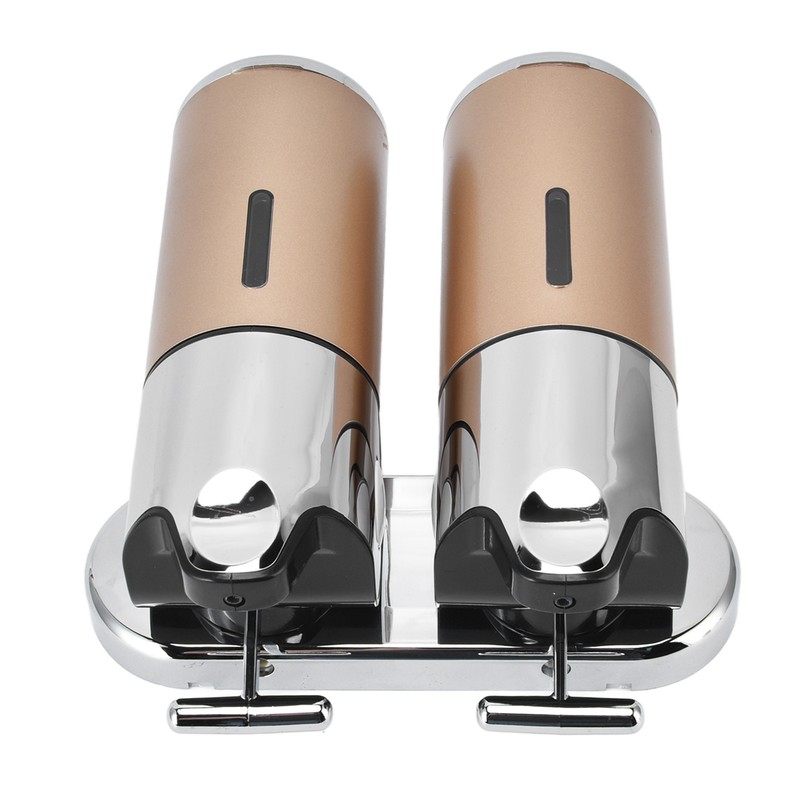 Wall Mount Soap Shower Dispenser Dual Pump 2 Separate Compartments