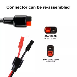 Sebatech 10AWG 8mm O Ring Terminal Cable Lead Wire fits Anderson Powerpole Connector 45A - 5 FT