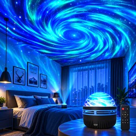 LED Galaxy Projector for Room Ambiance – Colorful Swirling Sky Night Light for Bedroom, Kids’ Room, Parties & Home Decor