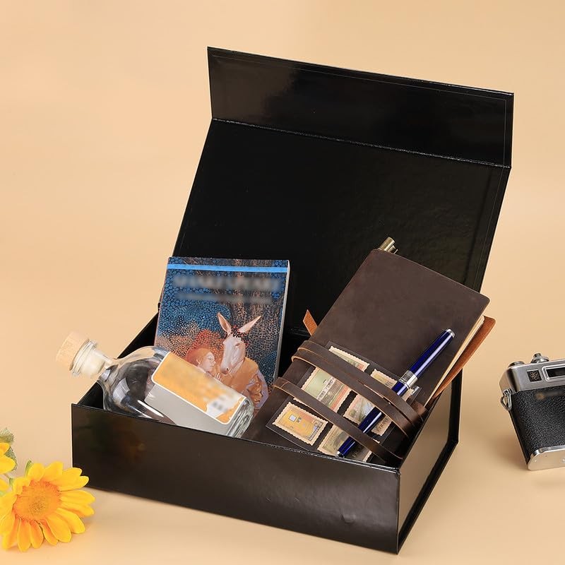 RayofSun Black Gift Boxes with Magnetic Lids for Presents Large