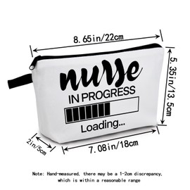 MoCaliduccious Nurse in Progress Print Makeup Bag Nurses Week Gift for Medical Professionals Birthday Gift for Women Sister Outdoor Tarvel Cosmetic Organizer Makeup Pouch