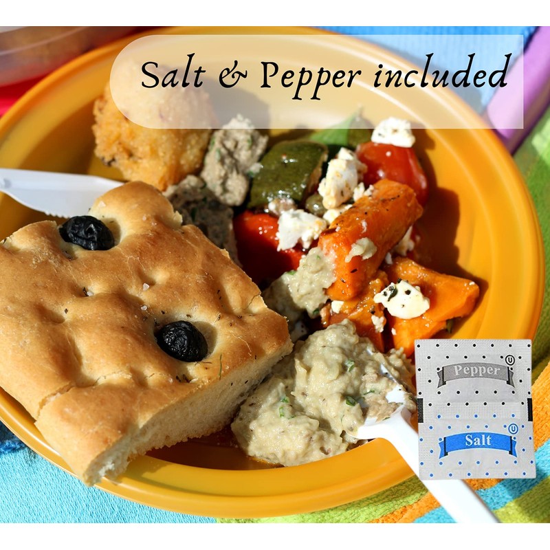 1InTheHome Plastic Utensils Individually Wrapped, Plastic Cutlery Packets, Spoons And