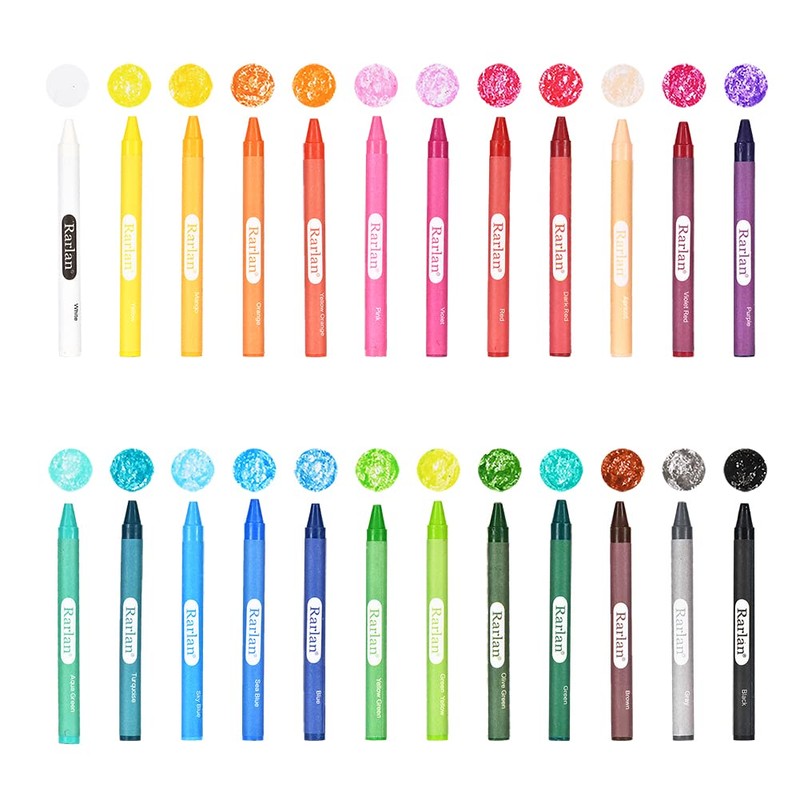 Rarlan Crayons Bulk, 30 Crayon Packs with 24 Assorted Colors,
