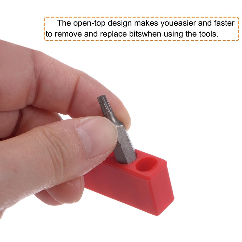 sourcing map 4pcs Plastic Hex Shank Screwdriver Bit Holder Organizer