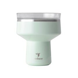 REDUCE Saltini 16 oz Cocktail Tumbler - Insulated Margarita Tumbler with Lid - Keeps Drinks Cold for 10 Hours - 360 Sippable Martini Glass Alternative - Shatterproof, Perfect for Parties - Sea Glass