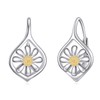 POPLYKE Daisy Earrings for Women Sterling Silver Daisy Dangle Drop