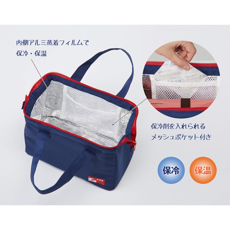 Aimedia 090231 Coin Opening Type Insulated Lunch Bag, Navy