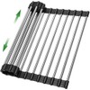 Expandable Large Roll Up Dish Drying Rack 18 Tube 21.25x12.79''Collapsible