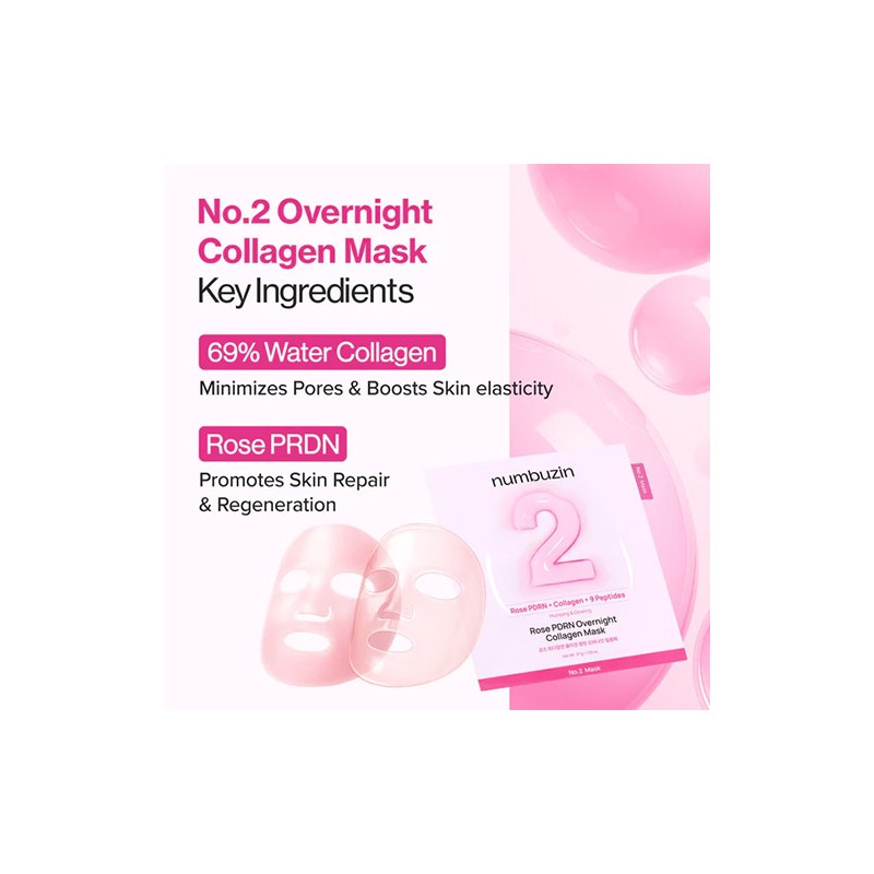 Numbuzin [Numbuzin]No.2 Rose PDRN Overnight Collagen Mask (4ea)