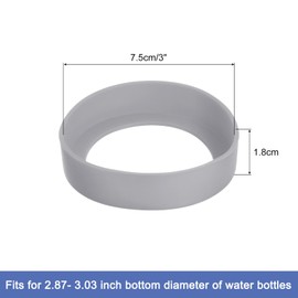 uxcell 4pcs Water Bottle Boot, Protective Silicone Boot Sleeve Non Slip Bottom Cover Bumper for Water Bottles Mug Tumbler Grey(75mm)
