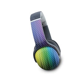 MightySkins Carbon Fiber Skin Compatible with Skullcandy Crusher Evo Wireless - Rainbow Streaks | Protective, Durable Textured Carbon Fiber Finish | Easy to Apply
