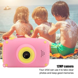 Cute Pink Rabbit Shaped Kids Camera, 12MP 2 Inch HD Colourful Screen Digital Kids Camera for Girls