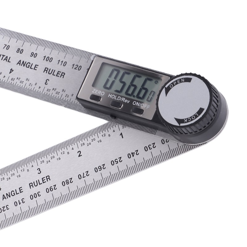10‑390mm Stainless Steel Electronic Protractor Digital Goniometer Angle Finder Miter