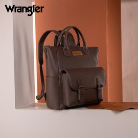 Montana West Wrangler Women's Purse Backpack Vegan Leather Backpack with Removable Crossbody Shoulder Strap for Travel Work