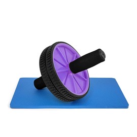 OcioDual Abdominal Roller Abdominal Trainer Roller Sports Equipment Home Abdominal Wheel Core Abdominal Roller with Handle AB Wheel Purple