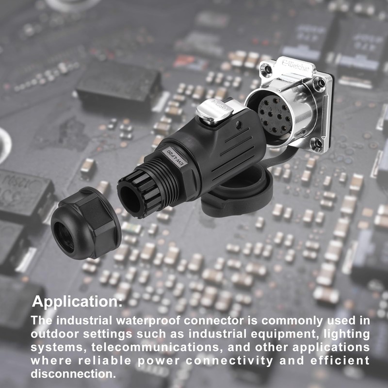 sourcing map LP24 10 Pin Waterproof Connector, IP68 Circular Connectors