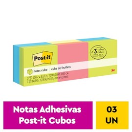 Post-it Notas Adhesivas, Colección Verde-Amarillo, 5.1 cm x 5.1 cm, 3 pads, 400 hojas por pad